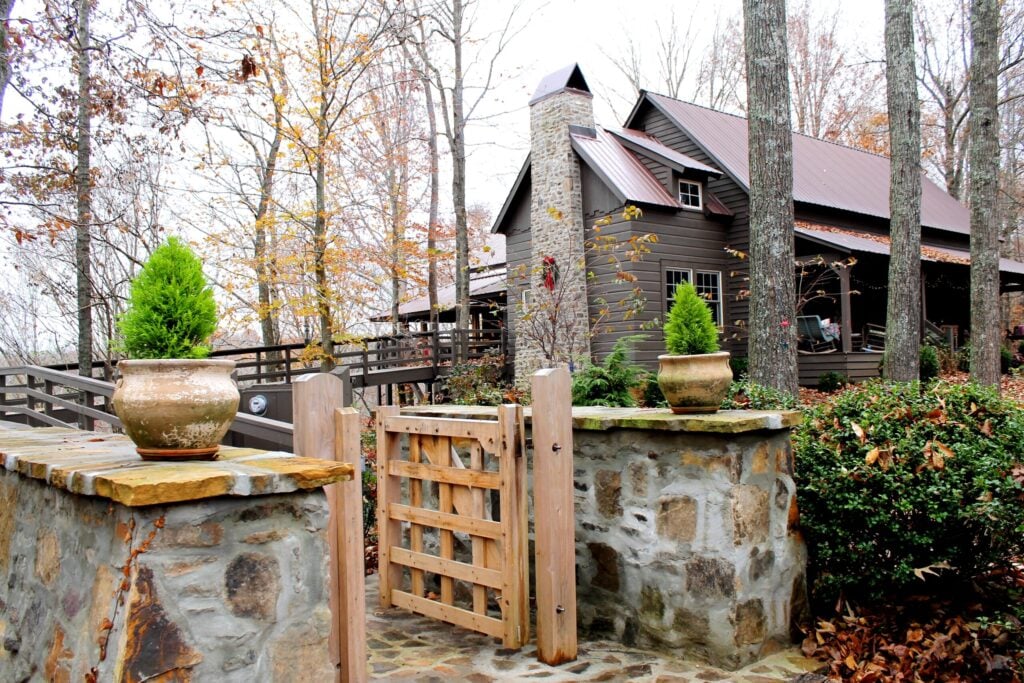 Exterior of timber frame house
