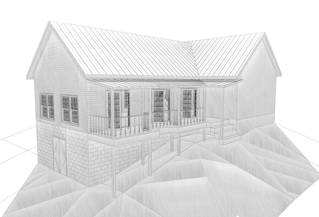Final design plans for custom timber frame home