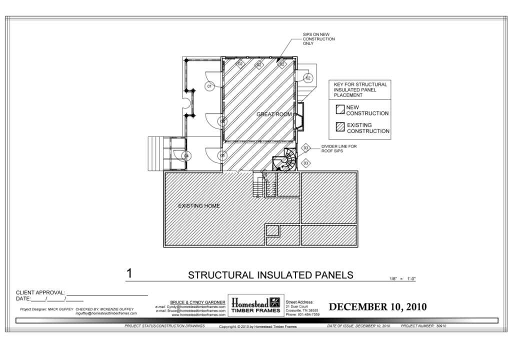 structural insulation panels for timber frame house to be adjoined to existing home