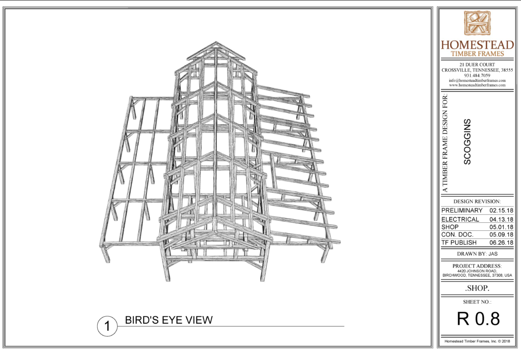 Timber Frame Barn Shop Drawing and Design Plans