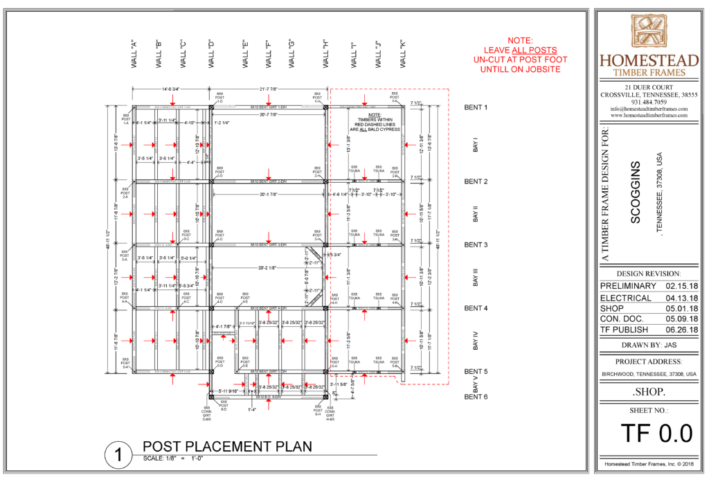 post placement design plan for timber frame barn