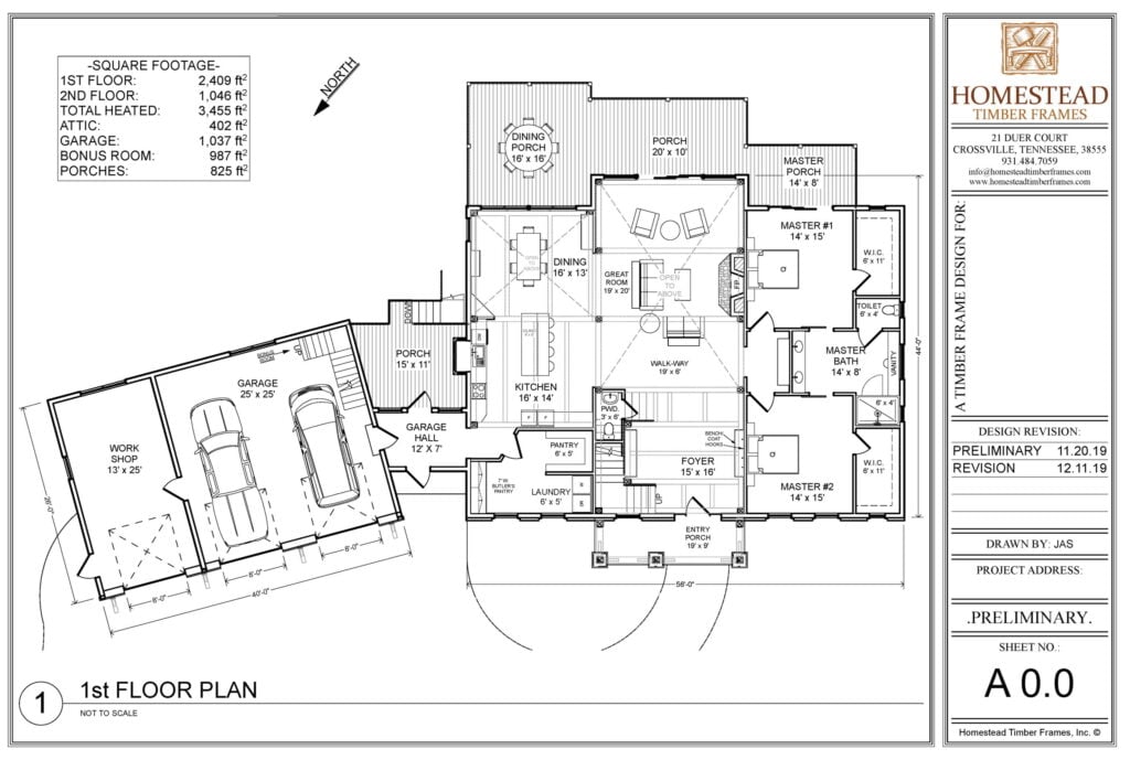 First Floor Timber Frame House Plan Design