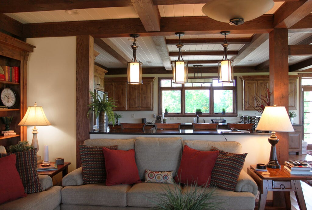 Timber Frame Home living room