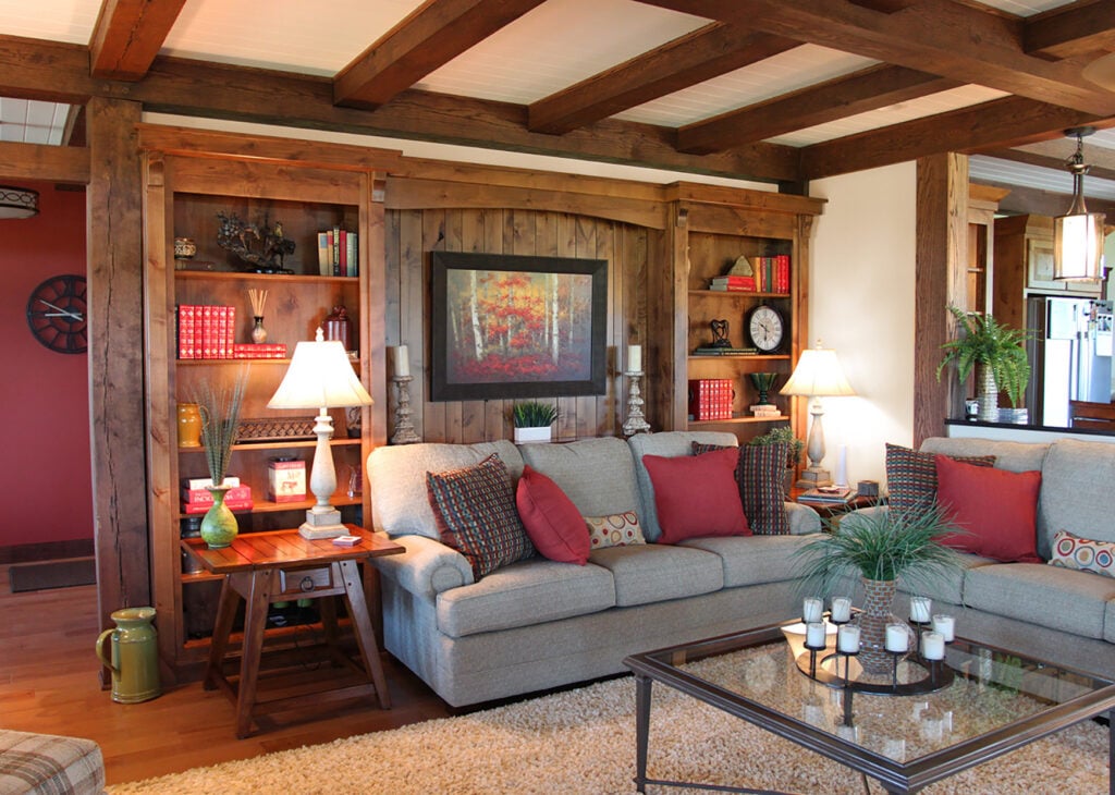 Timber Frame Home living room